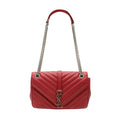 SAINT LAURENT Envelope Leather Chain Shoulder Bag In Red