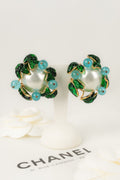 Boucles d'oreilles en pâte de verre Chanel