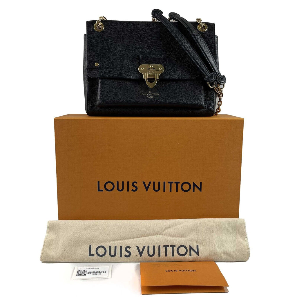LOUIS VUITTON Excellent Monogram Empreinte Vavin PM Black Handbag