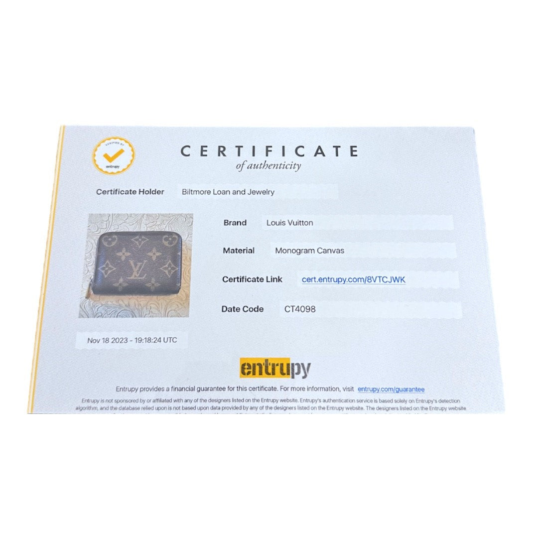 Louis Vuitton Monogram Zippy Coin Purse