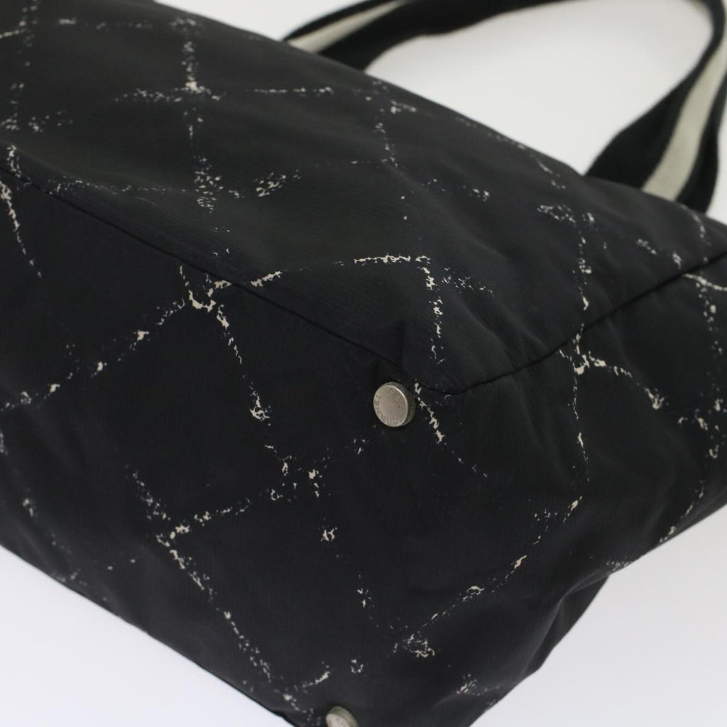 CHANEL Travel line Tote Bag Nylon Black CC Auth ep1132