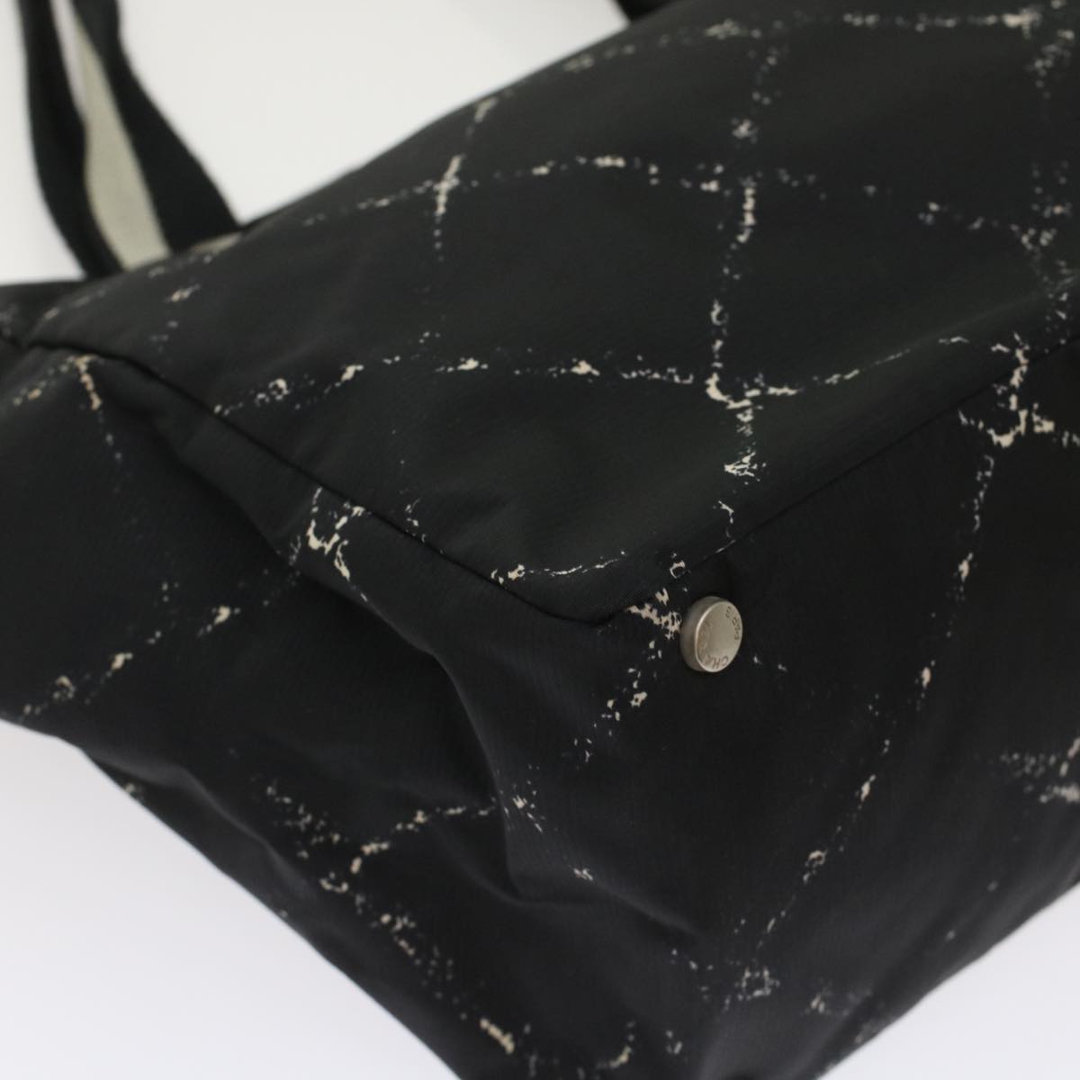 CHANEL Travel line Tote Bag Nylon Black CC  ep1132