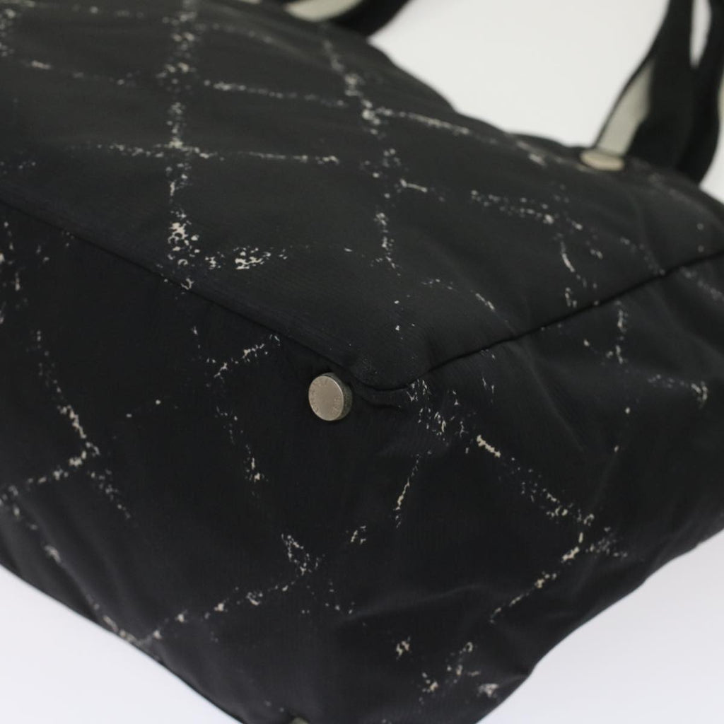 CHANEL Travel line Tote Bag Nylon Black CC  ep1132