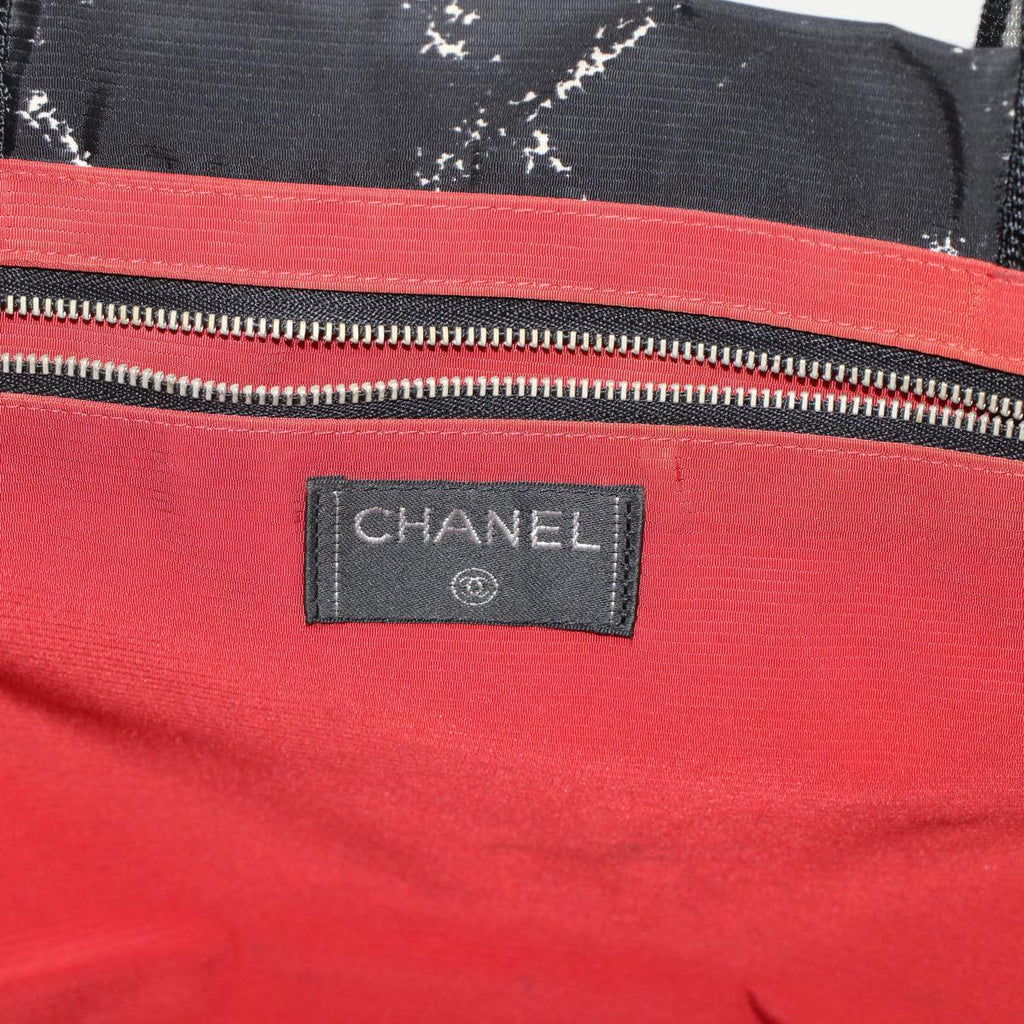 CHANEL Travel line Tote Bag Nylon Black CC  ep1132