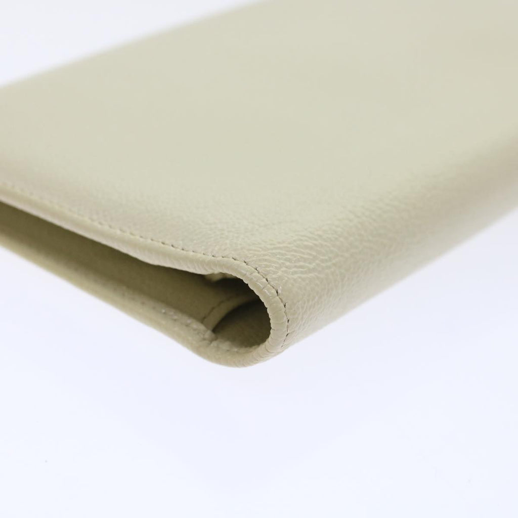 CHANEL Long Wallet Leather White CC  ep1250