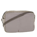 SAINT LAURENT Shoulder Bag Suede Leather Gray Auth ep783