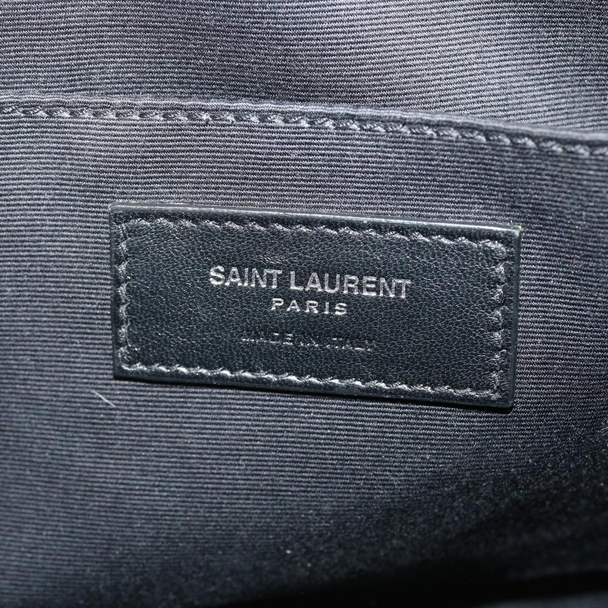 SAINT LAURENT Shoulder Bag Suede Leather Gray Auth ep783