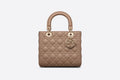 Medium Lady Di**r Bag Warm Taupe Cannage Lambskin