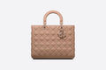 Large Lady Di**r Bag Blush Ultramatte Cannage Calfskin