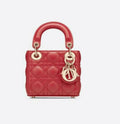 Micro Lady Dior Bag Red Cannage Lambskin