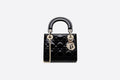 Mini Lady Di**r Bag Black Patent Cannage Calfskin