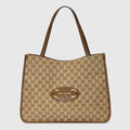 Gucci Horsebit 1955 tote bag in Original GG/brown