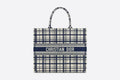 Dior Book Tote Blue Check'n' Embroidery