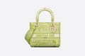 MEDIUM LADY D-LITE BAG Lime Toile de Jouy Reverse Embroidery