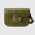 Gucci Horsebit 1955 snakeskin shoulder bag in moss green snakeskin
