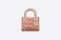 Mini Lady Di**r Bag Rose Des Vents Patent Cannage Calfskin
