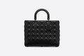Large Lady Di**r Bag Black Ultramatte Cannage Calfskin