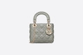 Mini Lady Di**r Bag Gray Cannage Lambskin