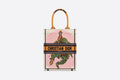 Vertical Dior Book Tote White Multicolor Princess & Dragon Embroidery