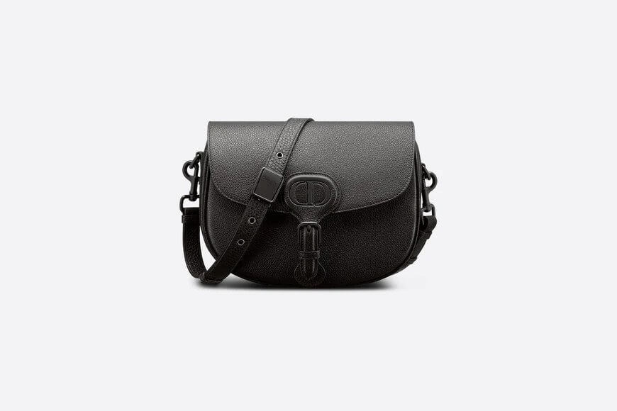 Medium Dior Bobby Bag Black Grained Calfskin