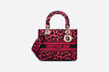 Medium Lady D-Lite Bag Raspberry Pop Mizza Embroidery
