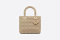Medium Lady Di**r Bag Beige Cannage Lambskin