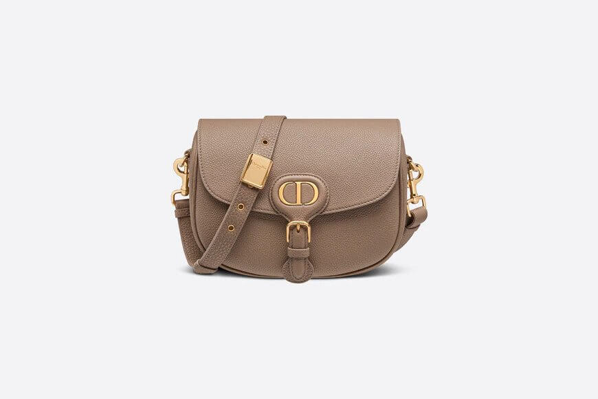 Medium Dior Bobby Bag Warm Taupe Grained Calfskin