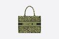 Small Dior Book Tote Lime Pop Mizza Embroidery