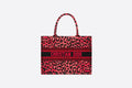 Small Dior Book Tote Raspberry Pop Mizza Embroidery