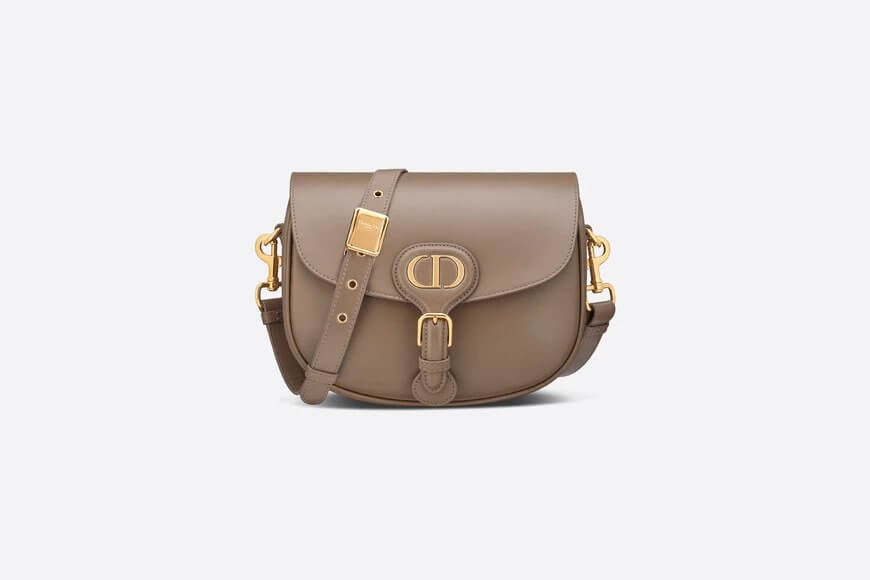Medium DIOr Bobby Bag Warm Taupe Box Calfskin