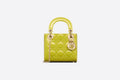 Mini Lady Di**r Bag Lime Patent Cannage Calfskin