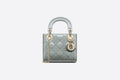 Mini Lady Di**r Bag Gray Patent Cannage Calfskin