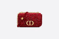 Medium Di**r Caro Bag Red Di**r Roses Embroidered Velvet