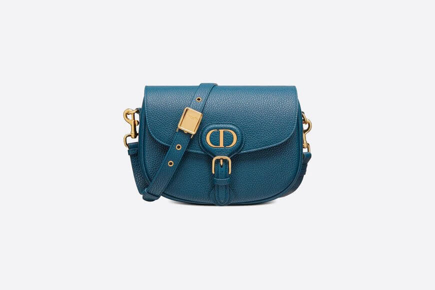 Medium Dior Bobby Bag Steel Blue Grained Calfskin
