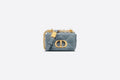 Micro Di**r Caro Bag Cloud Blue Supple Cannage Calfskin
