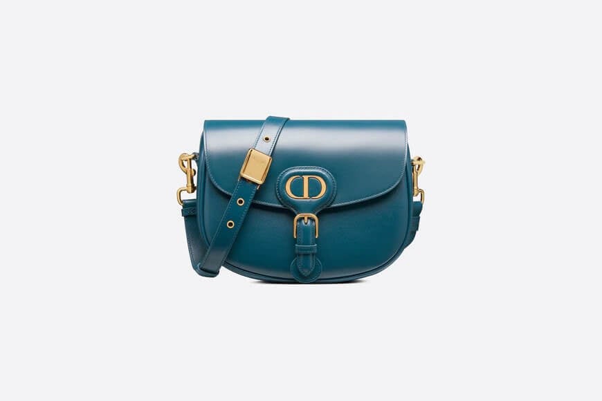 Medium Dior Bobby Bag Steel Blue Box Calfskin
