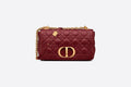 MEDIUM Di**r CARO BAG Brick Red Supple Cannage Calfskin