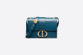 30 Montaigne Bag Steel Blue Box Calfskin