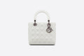 MEDIUM LADY Di**r BAG Latte Cannage Lambskin