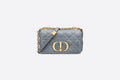 Small Di**r Caro Bag Cloud Blue Supple Cannage Calfskin