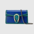 Gucci Dionysus super mini bag in blue and turquoise leather