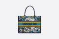 Small Dior Book Tote Blue  Constellation Embroidery