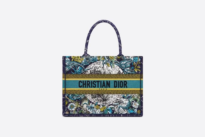 Small Dior Book Tote Blue  Constellation Embroidery