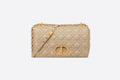 Large Di**r Caro Bag  Beige Supple Cannage Calfskin