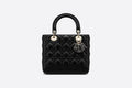 MEDIUM LADY Di**r BAG Black Cannage Lambskin