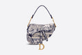 Saddle Bag Blue Toile de Jouy Embroidery