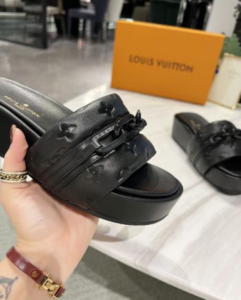 louis vuitton Jumbo Flatform Mule Black For Women LV
