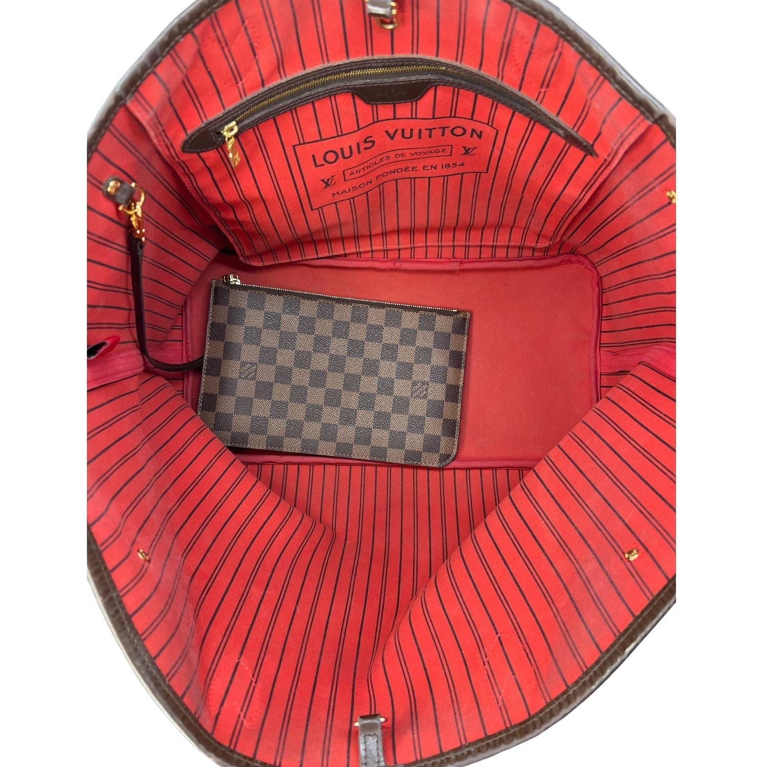 Louis Vuitton Damier Ebene Neverfull w/ Pouch GM