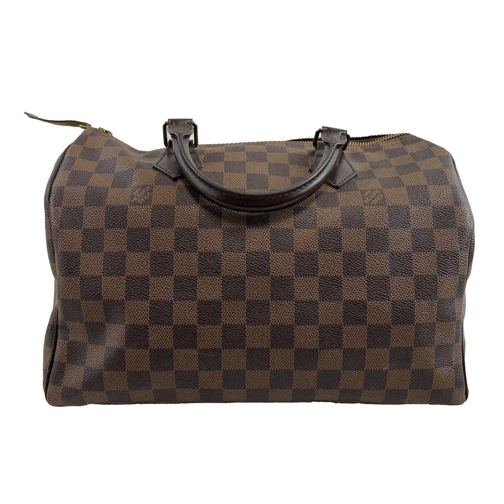 LOUIS VUITTON Speedy 30 2013 Damier Ebene Brown Handbag
