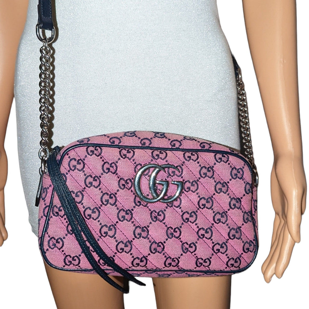 Gucci Pink GG Matelassé Marmont Small Shoulder Bag